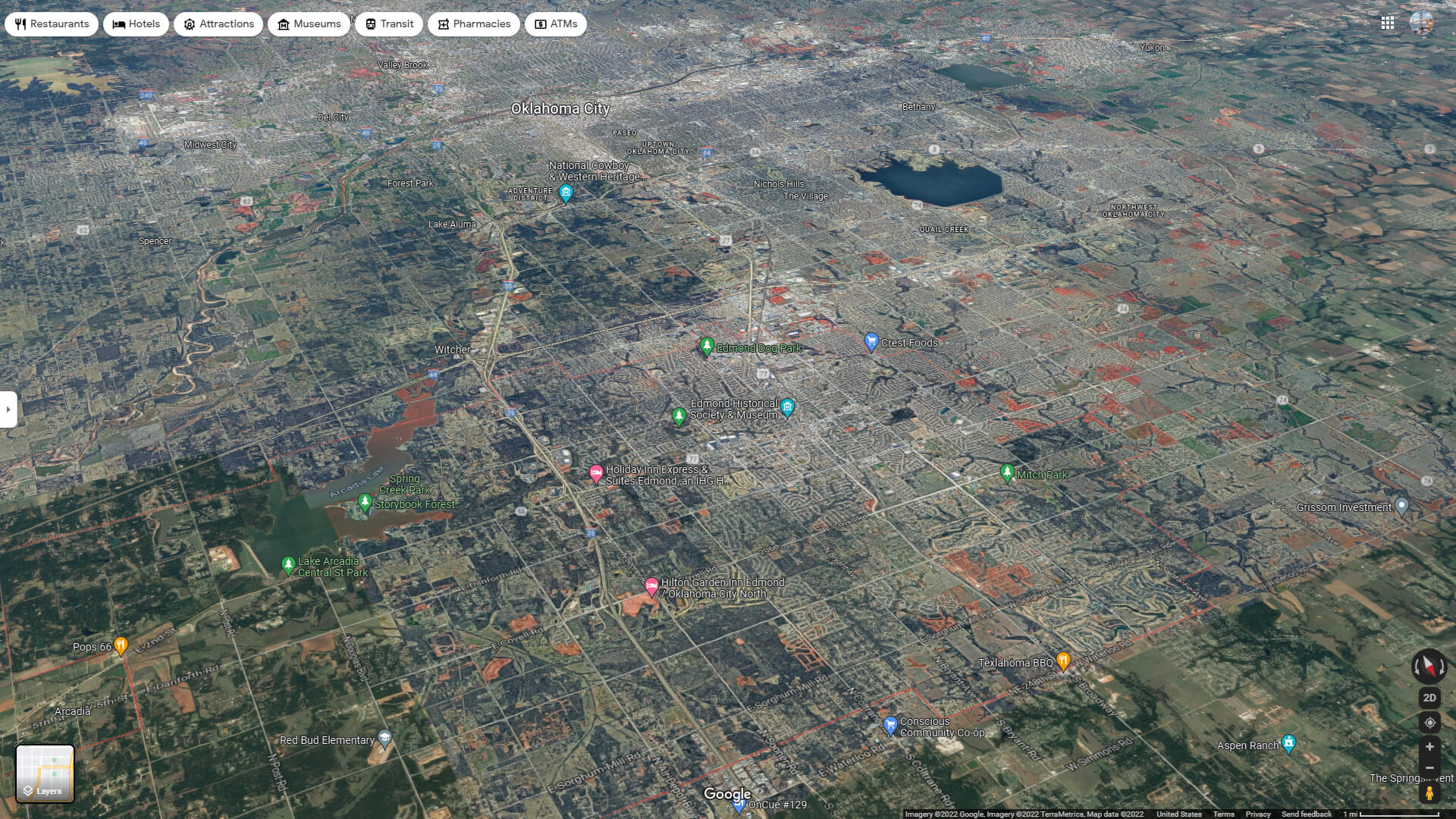 Edmond Aerial Map Oklahoma